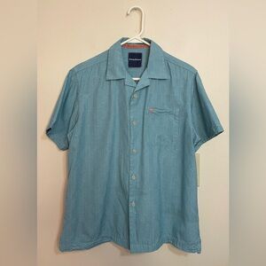 Tommy Bahamas Men’s Shirt Button Up Short Sleeve Blue Size Small.